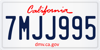 CA license plate 7MJJ995