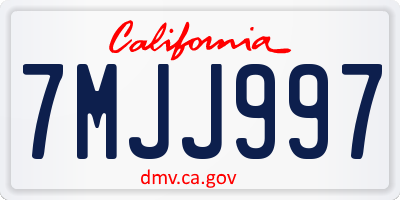 CA license plate 7MJJ997