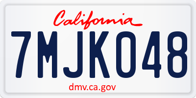 CA license plate 7MJK048