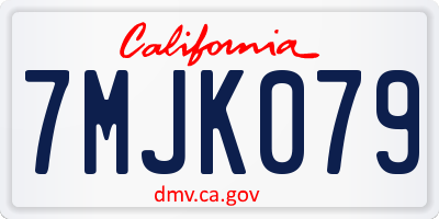 CA license plate 7MJK079
