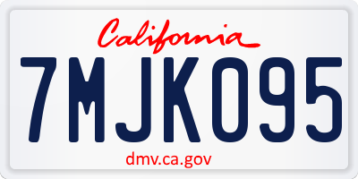 CA license plate 7MJK095