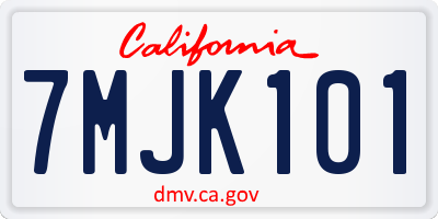 CA license plate 7MJK101