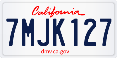 CA license plate 7MJK127