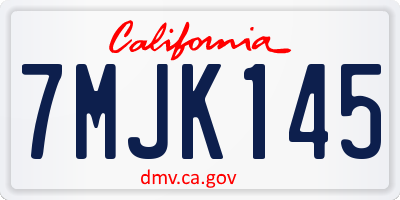 CA license plate 7MJK145
