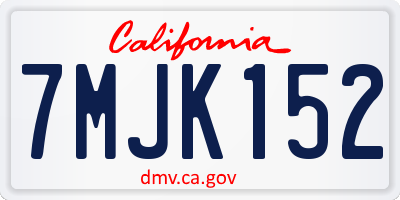 CA license plate 7MJK152