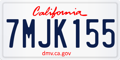 CA license plate 7MJK155