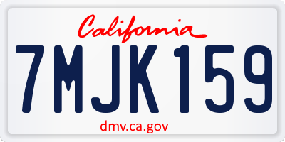 CA license plate 7MJK159