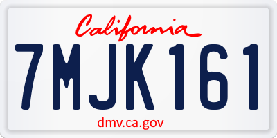 CA license plate 7MJK161