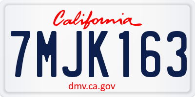 CA license plate 7MJK163