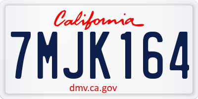 CA license plate 7MJK164