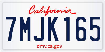 CA license plate 7MJK165