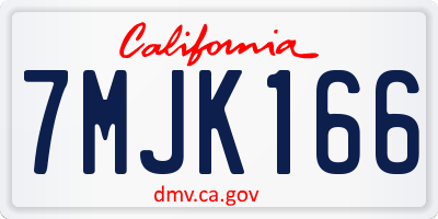 CA license plate 7MJK166
