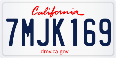 CA license plate 7MJK169