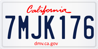 CA license plate 7MJK176