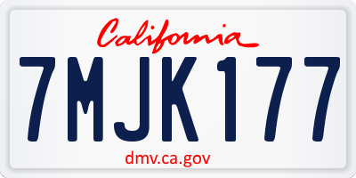 CA license plate 7MJK177