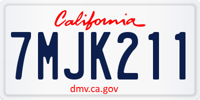 CA license plate 7MJK211