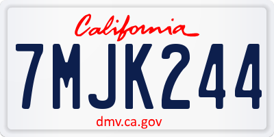 CA license plate 7MJK244