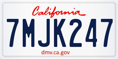 CA license plate 7MJK247