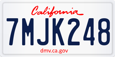 CA license plate 7MJK248