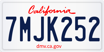 CA license plate 7MJK252