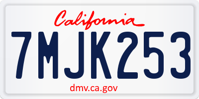 CA license plate 7MJK253