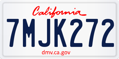 CA license plate 7MJK272
