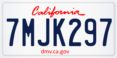 CA license plate 7MJK297