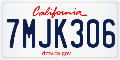 CA license plate 7MJK306