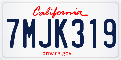 CA license plate 7MJK319
