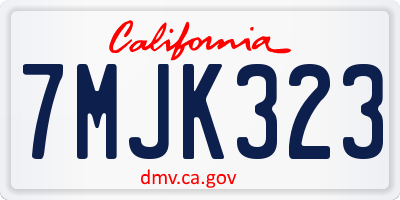 CA license plate 7MJK323