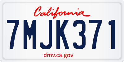 CA license plate 7MJK371