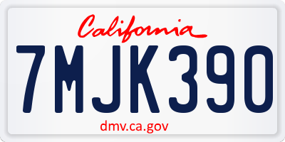 CA license plate 7MJK390
