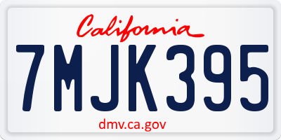 CA license plate 7MJK395