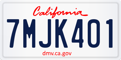 CA license plate 7MJK401