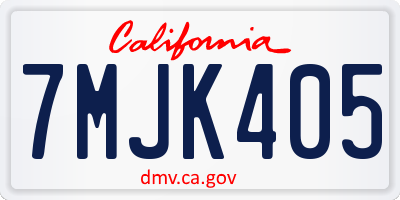 CA license plate 7MJK405