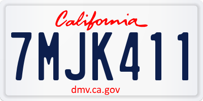 CA license plate 7MJK411