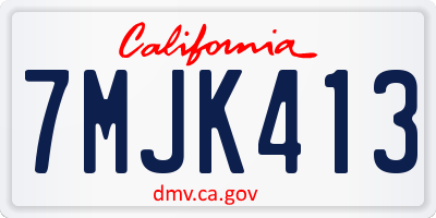 CA license plate 7MJK413