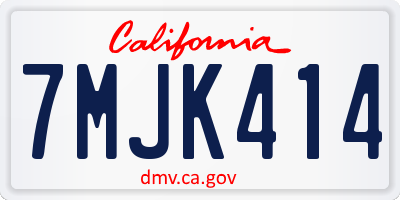 CA license plate 7MJK414