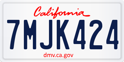 CA license plate 7MJK424