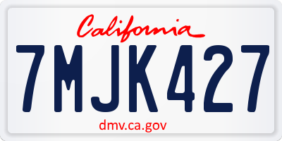 CA license plate 7MJK427