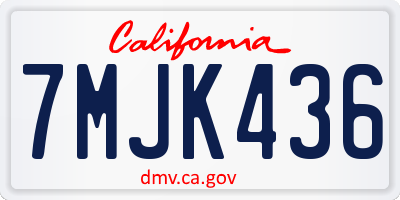 CA license plate 7MJK436