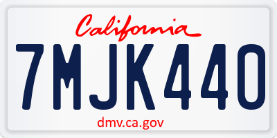 CA license plate 7MJK440