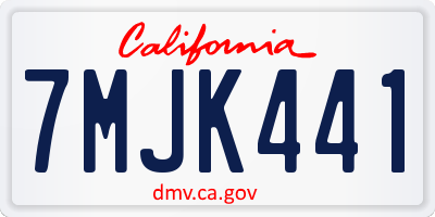 CA license plate 7MJK441