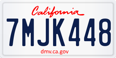 CA license plate 7MJK448