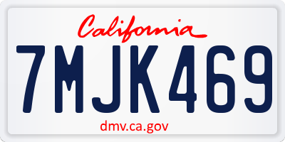 CA license plate 7MJK469