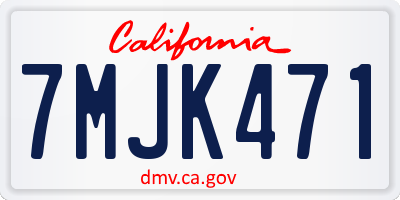 CA license plate 7MJK471