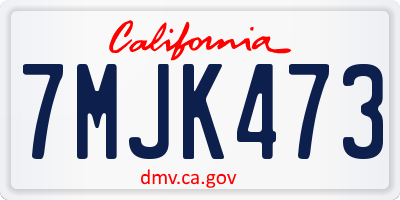 CA license plate 7MJK473