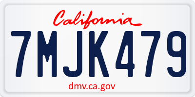 CA license plate 7MJK479