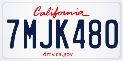 CA license plate 7MJK480