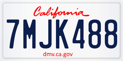CA license plate 7MJK488